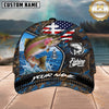 Maxcorners Fishing American Flag Camo Personalized 3D Cap