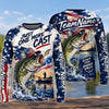 (13 Breeds) Maxcorners Fishing American Flag Beer Freedom Eagle Splash Design Custom Name & Team Name 3D Shirts