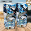 Maxcorners Fishing Tumbler Blue Camouflage Lightning Design Personalized Name Tumbler (13 Species)