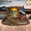 Maxcorners Fishing Patriotic Faith Camo Personalized Name 3D Bucket Hat (12 Fish Species)
