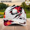 Maxcorners Golf Flaming Golf Ball Torn Surface Effect Personalized Name 3D Classic Cap