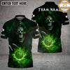 Maxcorners Pickleball Polo Silent Grim Reaper Fire Multiple Options Personalized Name, Team Name 3D Shirt