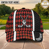 Maxcorners Golf Argyle Crossed Clubs Ball Emblem Personalized Name 3D Classic Cap
