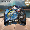Maxcorners Fishing American Flag Camo Personalized 3D Cap