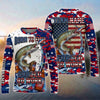 (13 Breeds) Maxcorners Fishing American Flag Just One More Cast Sunset Splash Design Custom Name & Team Name 3D Shirts