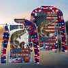(13 Breeds) Maxcorners Fishing American Flag Just One More Cast Sunset Splash Design Custom Name & Team Name 3D Shirts