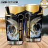 Maxcorners Fishing Tumbler Black Gold Trophy Stripe Design Personalized Name Tumbler (13 Species)