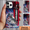 Maxcorners Fishing American Flag Personalized Name 3D Phone Case  (13 Fish Species)