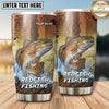 Maxcorners Fishing Tumbler Olive Stone Watercolor Design Personalized Name Tumbler (13 Species)