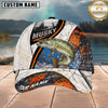 Maxcorners Fishing Orange Black Grunge Personalized 3D Cap