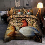 Maxcorners Camo Duck Hunting Art Bedding Set