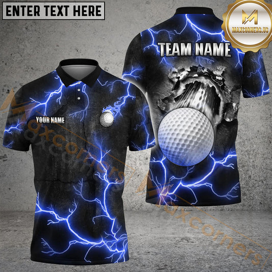 Maxcorners Golf The Power Of The God Of Thunder Personalized Name, Team Name 3D Shirt (4 Colors)