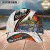 Maxcorners Fishing Orange Black Grunge Personalized 3D Cap