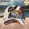 Maxcorners Fishing Orange Black Grunge Personalized 3D Cap
