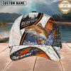 Maxcorners Fishing Orange Black Grunge Personalized 3D Cap