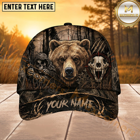 Maxcorners Hunting Skull Bowhunter Target Forest Personalized 3D Cap