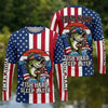 (13 Breeds) Maxcorners Fishing Red White Blue Camo Born To Fish Forced To Work Beer Design Custom Name & Team Name 3D Shirts