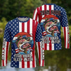 (13 Breeds) Maxcorners Fishing Red White Blue Camo Born To Fish Forced To Work Beer Design Custom Name & Team Name 3D Shirts