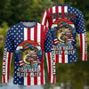 (13 Breeds) Maxcorners Fishing Red White Blue Camo Born To Fish Forced To Work Beer Design Custom Name & Team Name 3D Shirts