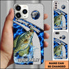 Maxcorners Fishing Blue Lightning Honeycomb Water Splash Personalized Name Phone Case (12 Fish Species)