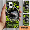 Maxcorners Fishing Neon Green Water Splash Personalized Name Phone Case  (12 Fish Species)