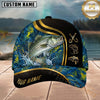 Maxcorners Fishing Blue Gold Abstract Personalized 3D Cap