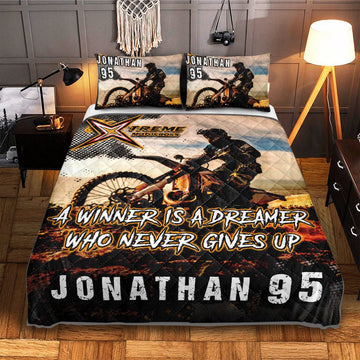 Maxcorners Motocross 8 Personalized Bedding Set