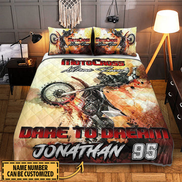 Maxcorners Motocross 16 Personalized Bedding Set