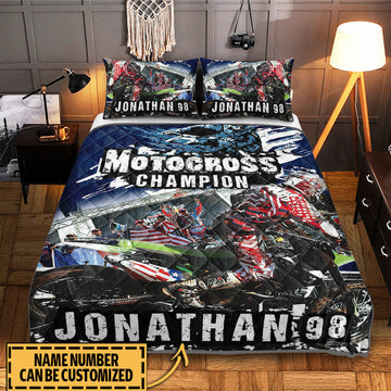 Maxcorners Motocross 26 Personalized Bedding Set