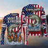 (13 Breeds) Maxcorners Fishing American Flag Fish Hard Sleep Later Bandana Sunglasses Design Custom Name & Team Name 3D Shirts