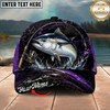 Maxcorners Fishing Purple Lightning Rod Splash Personalized 3D Cap (12 Fish Species)