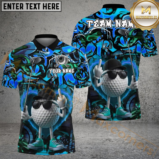 Maxcorners Golf Street Attitude Graffiti Pattern Personalized Name, Team Name 3D Shirt (4 Colors)