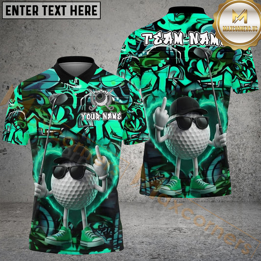 Maxcorners Golf Street Attitude Graffiti Pattern Personalized Name, Team Name 3D Shirt (4 Colors)