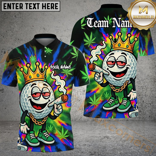 Maxcorners Golf 420 King Smoking Ball Personalized Name, Team Name 3D Shirt (4 Colors)