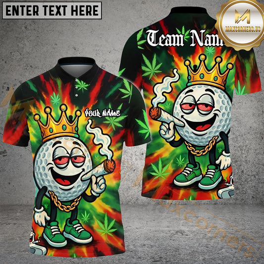 Maxcorners Golf 420 King Smoking Ball Personalized Name, Team Name 3D Shirt (4 Colors)