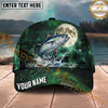 Maxcorners Fishing Moonlight Galaxy Splash Personalized Name 3D Cap (12 Fish Species)
