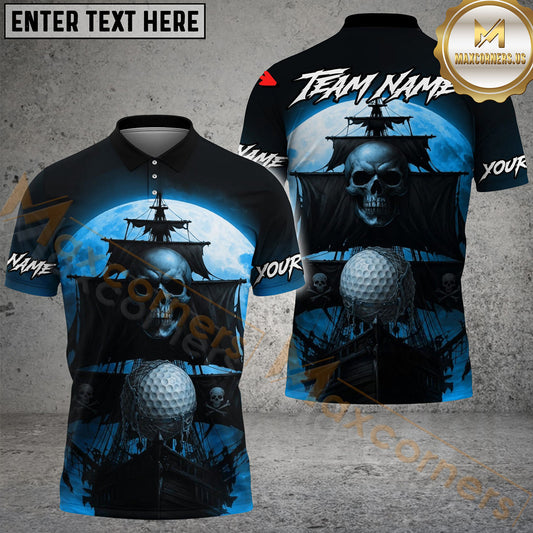 Maxcorners Golf Ghost Ship Raider Master Personalized Name, Team Name 3D Shirt (4 Colors)