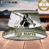 Maxcorners Fishing Fish Reaper White Green Scale Personalized 3D Bucket Hat (13 Fish Species)