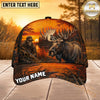 Maxcorners Hunting Skull Hunter Orange Sunset Personalized 3D Cap