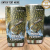 Maxcorners Fishing Tumbler Olive Stone Watercolor Design Personalized Name Tumbler (13 Species)