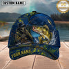 Maxcorners Fishing Skull Fisherman Water Splash Personalized 3D Cap