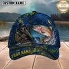 Maxcorners Fishing Skull Fisherman Water Splash Personalized 3D Cap