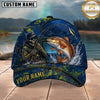 Maxcorners Fishing Skull Fisherman Water Splash Personalized 3D Cap