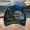 Maxcorners Fishing Skull Fisherman Water Splash Personalized 3D Cap