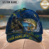 Maxcorners Fishing Skull Fisherman Water Splash Personalized 3D Cap