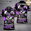 Maxcorners Pickleball Polo Hip Hop Rabbit Mascot Multiple Options Personalized Name, Team Name 3D Shirt