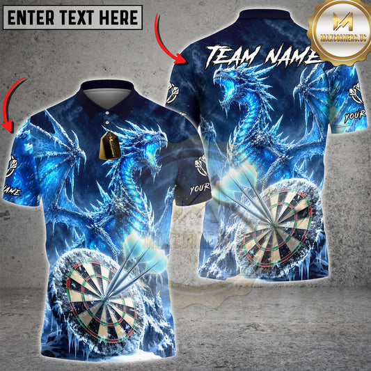 Maxcorners Dragon Dart Shirt Ice Dragon Fantasy Multiple Options Personalized Name, Team Name 3D Shirt