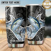 Maxcorners Fishing Tumbler Black White Paisley Bandana Design Personalized Name Tumbler (13 Species)