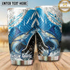 Maxcorners Fishing Tumbler Blue Ice Shard Mountain Design Personalized Name Tumbler (13 Species)