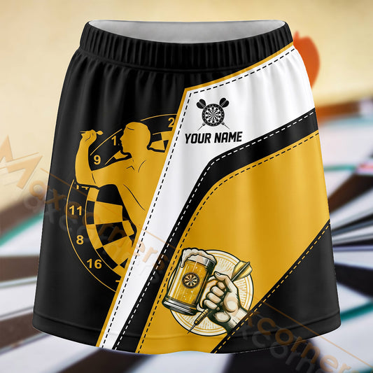 Maxcorners Darts Beer Mug Team Dartboard Personalized 3D Skort, Skirts With Shorts